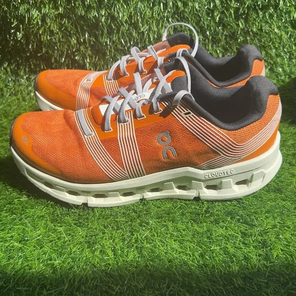 On Cloudgo Running Shoes Mens Size 9 Orange CloudTec Mesh Sneakers Low Top